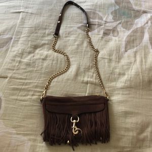 Rebecca Minkoff Mini Mac Brown Suede with Fringe